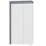 Athens Grey And White Gloss 2 Door Wardrobe With LED Lights