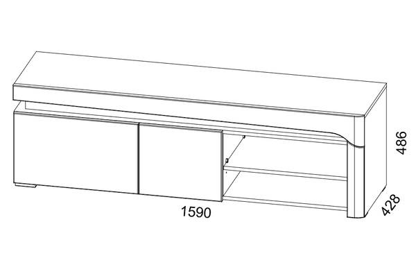 Athens Grey And White Gloss TV Stand