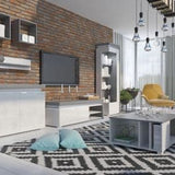 Athens Grey And White Gloss TV Stand