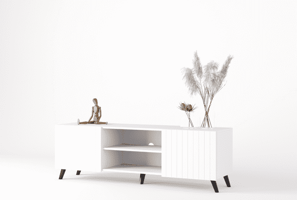 Atlantis Large TV Stand In Matt White