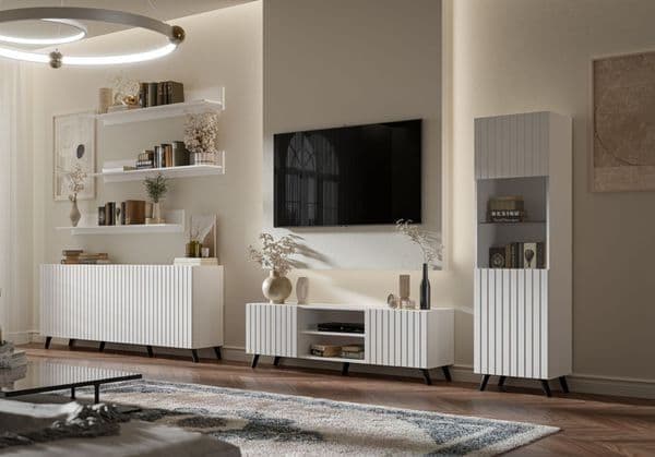 Atlantis Large TV Stand In Matt White