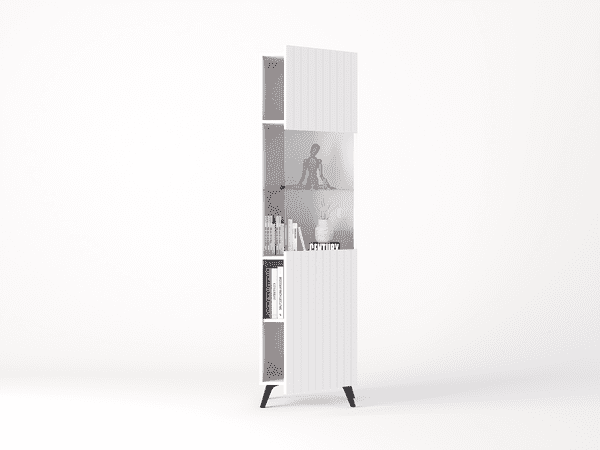 Atlantis Tall Display Cabinet In Matt White