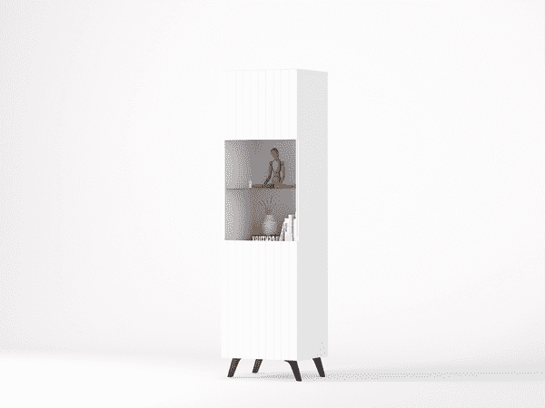 Atlantis Tall Display Cabinet In Matt White