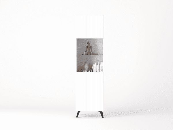 Atlantis Tall Display Cabinet In Matt White