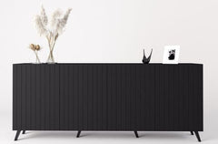 Atlantis Wide Sideboard With 4 Doors In Matt Black
