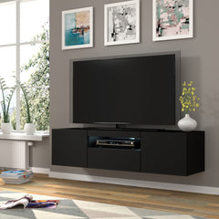 Aura Floating TV Stand in Black Matt 150cm