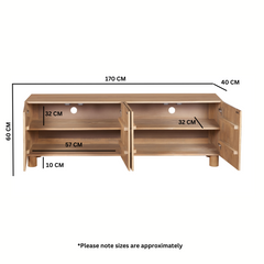 Austin Solid Wooden Large TV Stand With 4 Doors
