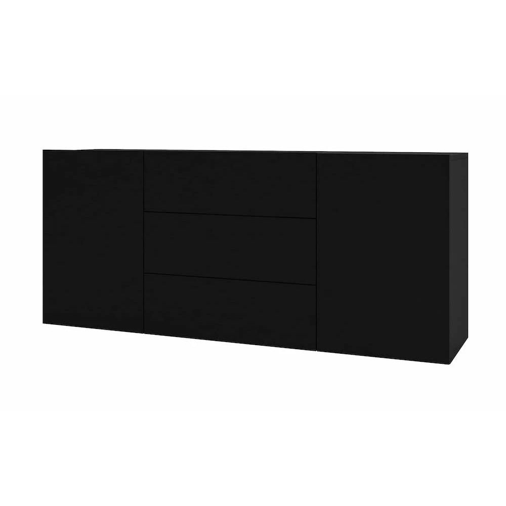 Ava Wooden Sideboard with 2 Doors and 3 Drawers in Black Matt - 140cm