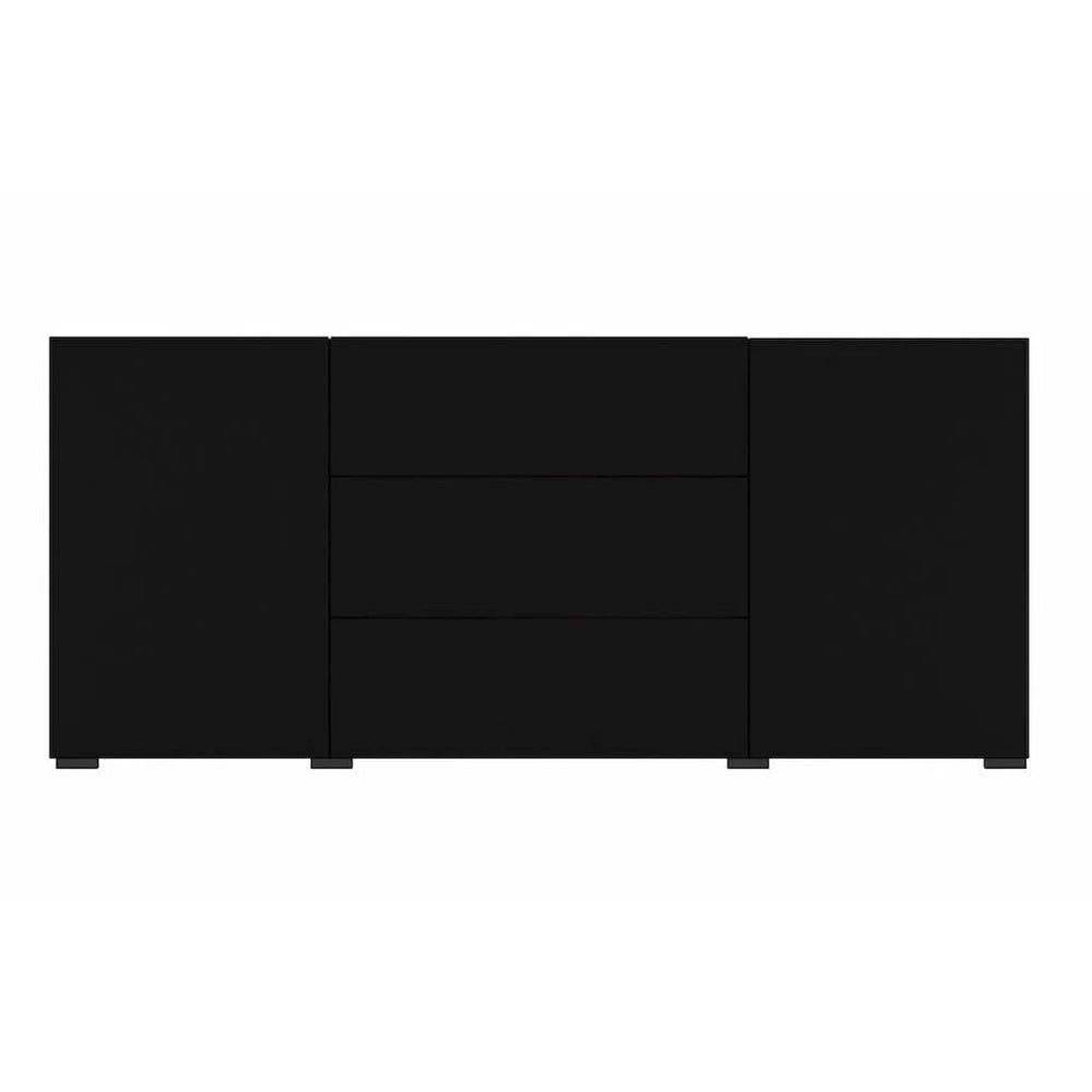 Ava Wooden Sideboard with 2 Doors and 3 Drawers in Black Matt - 140cm