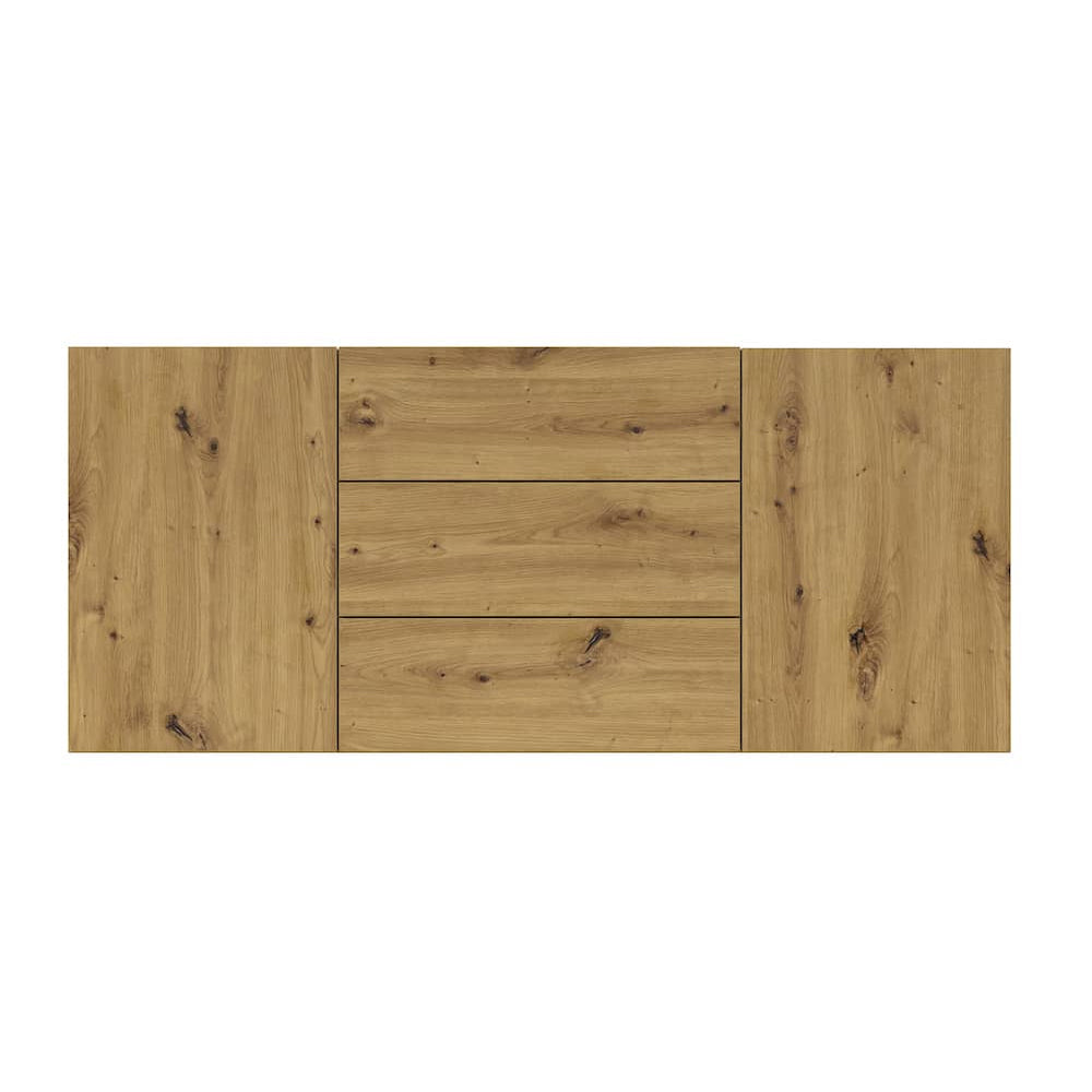 Ava Wooden Sideboard with 2 Doors and 3 Drawers in Oak Artisan - 140cm