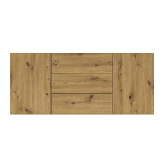 Ava Wooden Sideboard with 2 Doors and 3 Drawers in Oak Artisan - 140cm