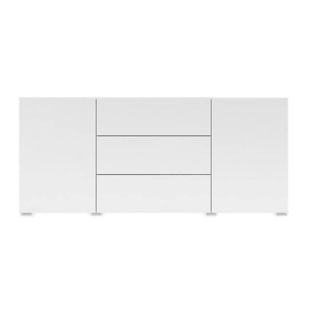 Ava Wooden Sideboard with 2 Doors and 3 Drawers in White Matt - 140cm