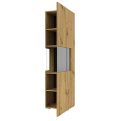 Ava Wooden Tall Display Cabinet in Oak Artisan