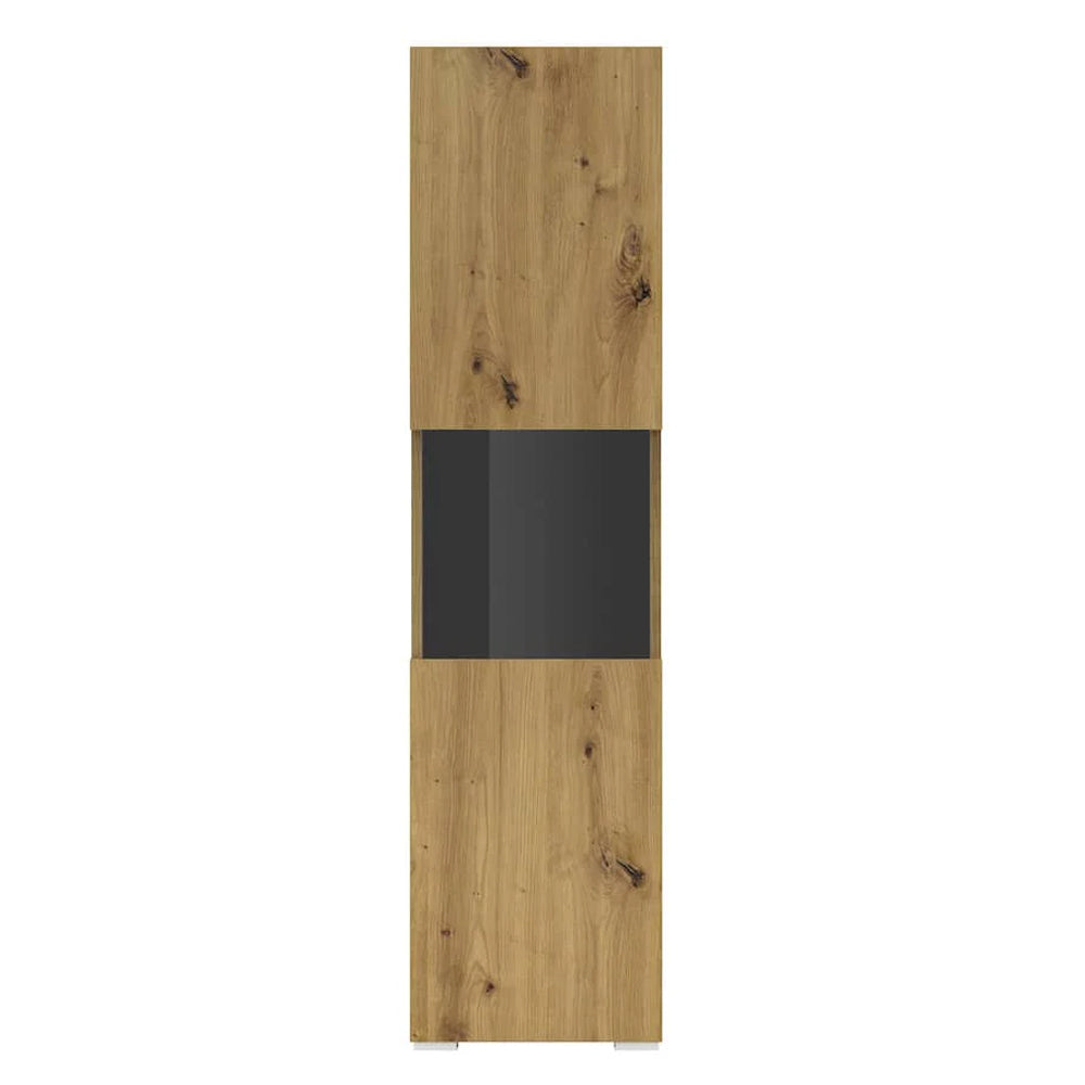 Ava Wooden Tall Display Cabinet in Oak Artisan