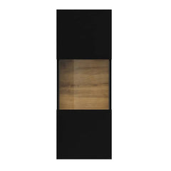 Ava Wooden Wall Hung Display Cabinet in Black Matt & Oak Wotan