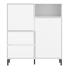 Avenale Sideboard 2 Door 2 Drawer in Alpine White High Gloss - Furniture One Shop