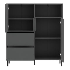 Avenale Sideboard 2 Door 2 Drawer in Anthracite - Furniture One Shop