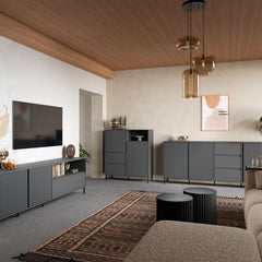 Avenale Sideboard 2 Door 2 Drawer in Anthracite - Furniture One Shop