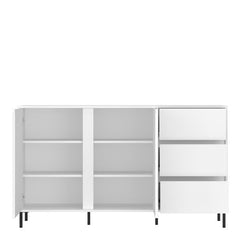 Avenale Sideboard 2 Door 3 Drawer in Alpine White High Gloss - Furniture One Shop