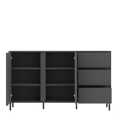 Avenale Sideboard 2 Door 3 Drawer in Anthracite - Furniture One Shop