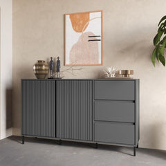 Avenale Sideboard 2 Door 3 Drawer in Anthracite - Furniture One Shop