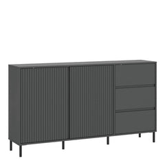 Avenale Sideboard 2 Door 3 Drawer in Anthracite - Furniture One Shop