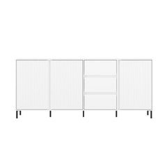 Avenale Sideboard 3 Door 3 Drawer in Alpine White High Gloss - Furniture One Shop