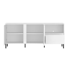 Avenale Small TV Stand 2 Door 1 Drawer in Alpine White High Gloss - Furniture One Shop