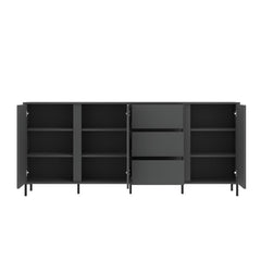 Avenale Wooden Sideboard 3 Door 3 Drawer in Anthracite - Furniture One Shop