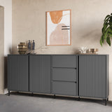 Avenale Wooden Sideboard 3 Door 3 Drawer in Anthracite