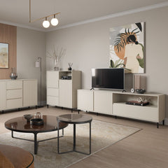 Avenale Wooden TV Stand 2 Door 1 Drawer in Cashmere - Furniture One Shop