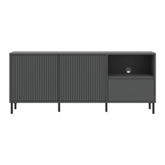 Avenale Small Wooden TV Stand 2 Door 1 Drawer in Anthracite - Furniture One Shop