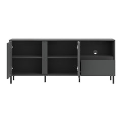 Avenale Small Wooden TV Stand 2 Door 1 Drawer in Anthracite - Furniture One Shop
