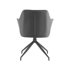 Azure Grey PU Leather Dining Chairs With Black Legs In Pair