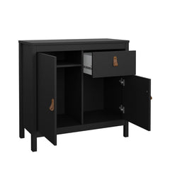 Barcelona Sideboard 2 Doors 1 Drawer in Matt Black - Furniture One Shop