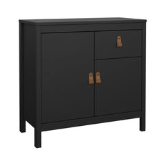 Barcelona Sideboard 2 Doors 1 Drawer in Matt Black - Furniture One Shop