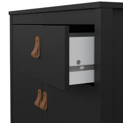 Barcelona Sideboard 2 Doors 1 Drawer in Matt Black - Furniture One Shop