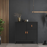 Barcelona Sideboard 2 Doors 1 Drawer in Matt Black