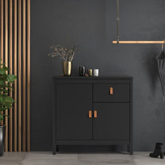 Barcelona Sideboard 2 Doors 1 Drawer in Matt Black - Furniture One Shop