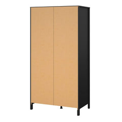 Barcelona Wardrobe with 2 Doors in Matt Black - Furniture One Shop