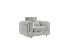 Bari Grey Armchair In Soft Fabric - Furniture One Shop