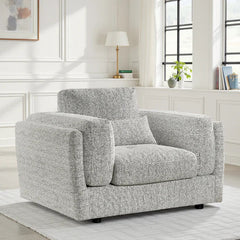 Bari Grey Armchair In Soft Fabric