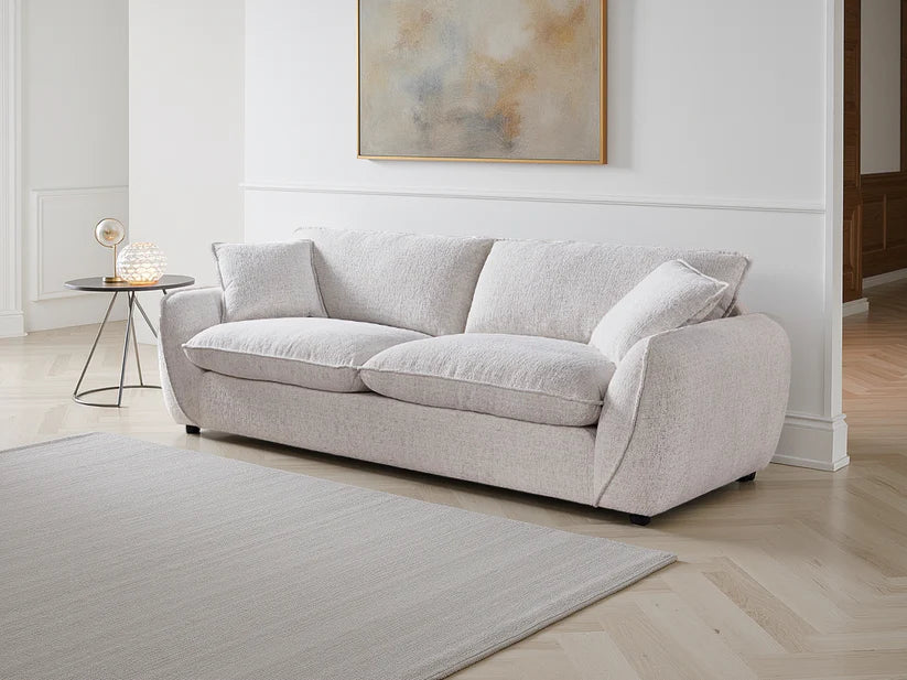 Berlin 3 Seater Sofa In Beige Fabric