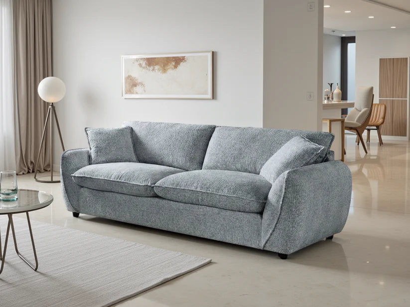Berlin 3 Seater Sofa In Grey Fabric
