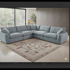 Berlin Large Corner Sofa In Grey Fabric