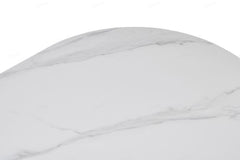 Bianca Sintered Stone Oval Dining Table In White And Black