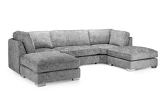 Bishop Fullback U-Shape Corner Sofa In Platinum