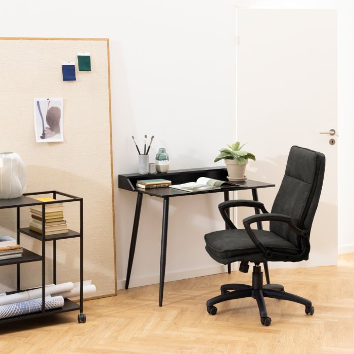 Brad Swivel Desk chair with Armrest in Black