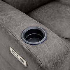 C-Love Tech Fabric 2 Seater Electric Recliner Sofa In Clove Brown With LED