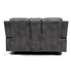 C-Love Tech Fabric 2 Seater Electric Recliner Sofa In Grey With LED
